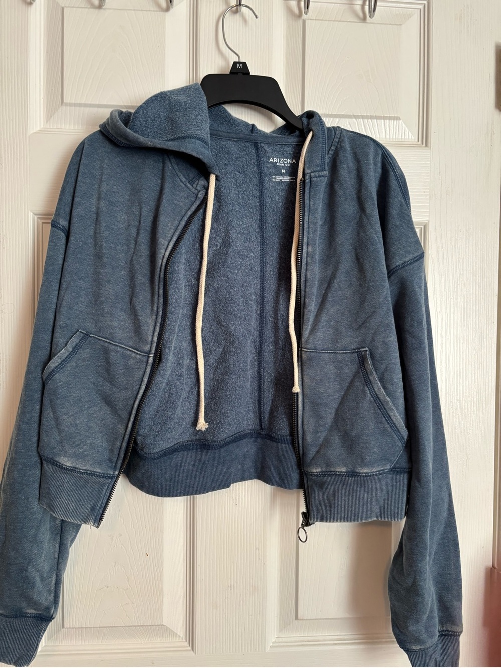 Arizona Jean Company Blue Washed Zip-Up Hoodie Jacket